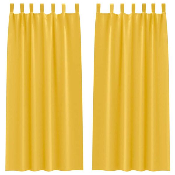 vidaXL M&ouml;rkl&auml;ggningsgardiner med Ringar 2 pcs Senapsgul 245 x 140 cm