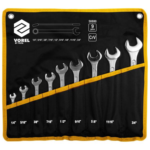 VOREL Blocknyckelsats 9 delar 6-19mm