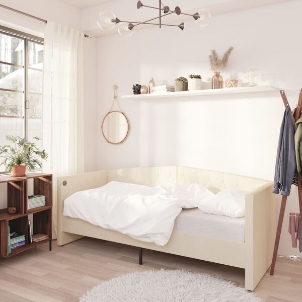 vidaXL Dagb&auml;dd med USB gr&auml;ddvit sammet 90x200 cm