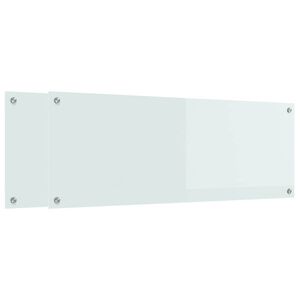 vidaXL K&ouml;ksskydd 2 st Vit 110 x 40 cm h&auml;rdat glas