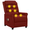 vidaXL Elektrisk massagefåtölj vinröd konstläder