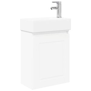 vidaXL Badrumsspegel med kran Vit 45,5 x 22,5 x 84 cm