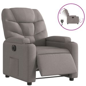 vidaXL Elektrisk reclinerf&aring;t&ouml;lj taupe tyg
