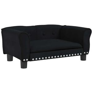 vidaXL Hundb&auml;dd svart 70x45x30 cm sammet