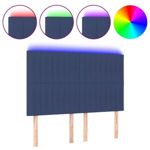 vidaXL S&auml;nggavel LED bl&aring; 144x5x118/128 cm tyg