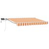vidaXL Manuell markisram med LED-lampor Gul och Orange 2,5 x 2 m