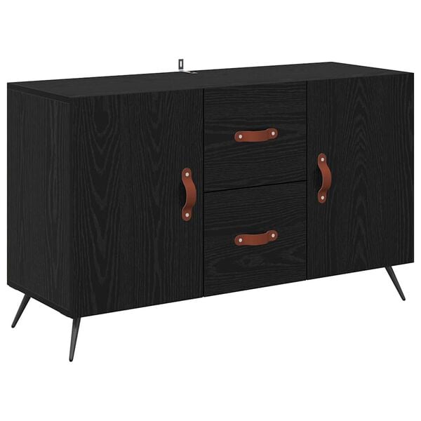 vidaXL Sideboard med l&aring;da Svart Ek 100 x 36 x 60 cm Konstruerat tr&auml;