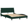 vidaXL Bed Frame with LED without Mattress "Hanko" Dark Green 140x200 cm Velvet