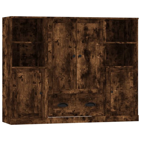 vidaXL H&ouml;gsk&aring;p 3 st r&ouml;kf&auml;rgad ek konstruerat tr&auml;