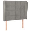 vidaXL S&auml;nggavel med kanter ljusgr&aring; 83x23x118/128 cm sammet