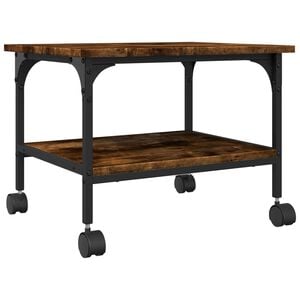 vidaXL Skrivarst&auml;ll 2 hyllor r&ouml;kf&auml;rgad ek 50x40x38 cm konstruerat tr&auml;