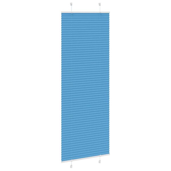 vidaXL Plisserad persienn bl&aring; 75x200 cm tyg bredd 74,4 cm polyester