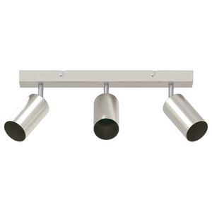 vidaXL Takspotlight med str&aring;lkastare Nickel 38 x 6 x 16 cm Metall