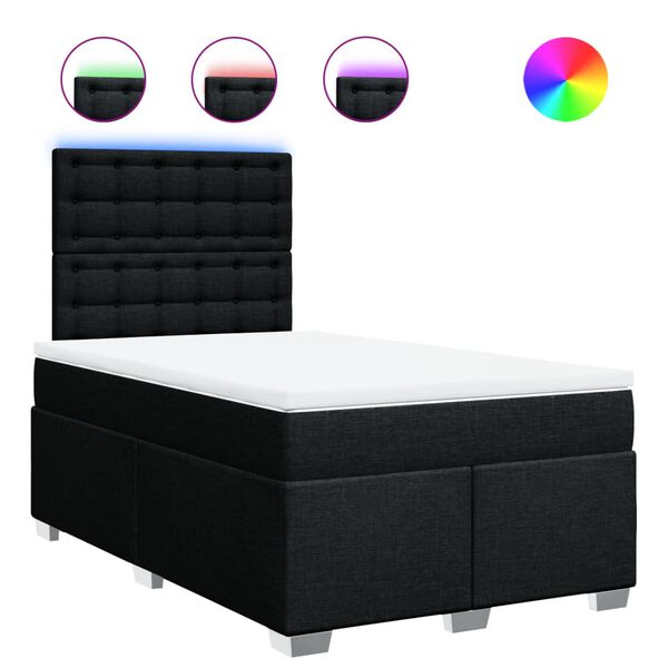 vidaXL Rams&auml;ng med madrass svart 120x200 cm tyg