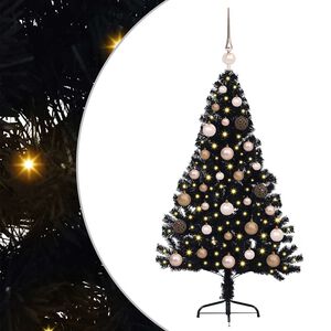 vidaXL Konstgjord F&ouml;rbelyst Julgran Svart 120 cm PVC