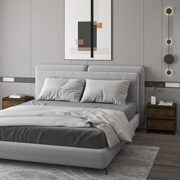 vidaXL Sängbord 2 st rökfärgad ek 45x34,5x44,5 cm konstruerat trä