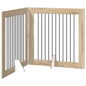 vidaXL F&auml;llbar hundgrind med stativ 2 st Sonoma-ek 200,5 cm