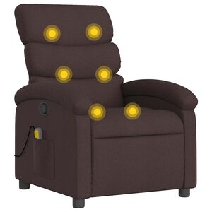 vidaXL Massagef&aring;t&ouml;lj m&ouml;rkbrun tyg