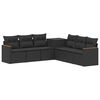 vidaXL Soffset 7 st Svart Poly Rattan och st&aring;l