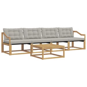 vidaXL Utomhussoffset 5 pcs Vit och ljusgr&aring; 79 x 79 x 37 cm