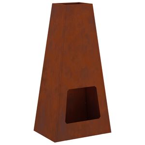 vidaXL Eldsk&aring;l Rostig 50 x 35 x 100 cm V&auml;derbest&auml;ndig st&aring;l