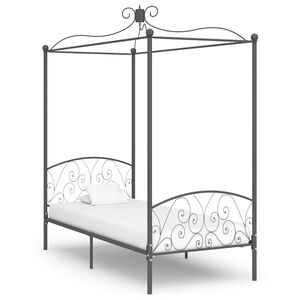 vidaXL S&auml;nghimmel utan madrass gr&aring; metall 90x200 cm
