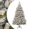 vidaXL Konstgjord julgran 210 cm 300 LED-lampor Varmvit PVC och st&aring;l