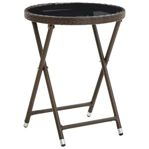 vidaXL Soffbord brun 60 cm konstrotting och h&auml;rdat glas