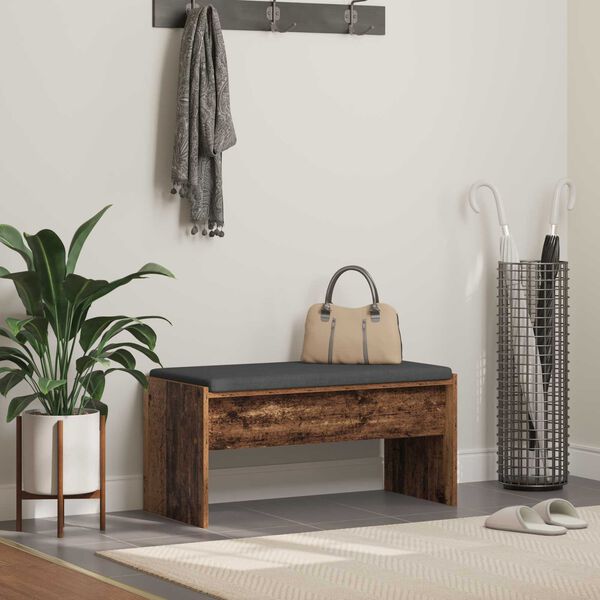 vidaXL Hallb&auml;nk med kudde Gammalt tr&auml; 83 x 38 x 40 cm