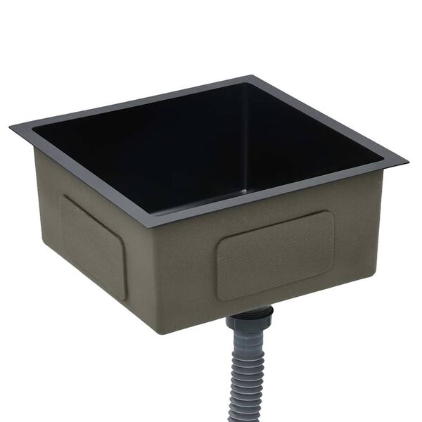 vidaXL Handgjord diskho svart rostfritt stål