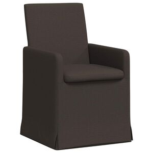 vidaXL Matstolar 2 st Linne M&ouml;rkgr&aring; 57 x 67 x 95 cm
