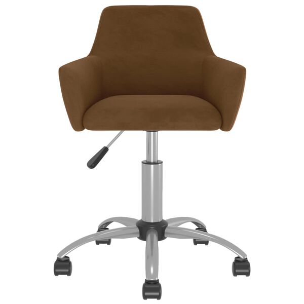 vidaXL Snurrbara matstolar 2 st brun sammet