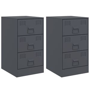 vidaXL S&auml;ngsk&aring;p 2 st antracit 34,5x39x62 cm st&aring;l