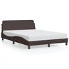 vidaXL Bed Frame "Dover" Dark Brown 140x200 cm Fabric