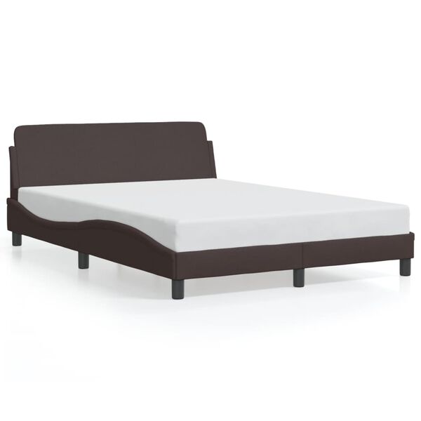 vidaXL Bed Frame "Dover" Dark Brown 140x200 cm Fabric