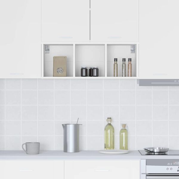 vidaXL H&auml;ngande sk&aring;p Riga Vit 30 x 29,5 x 80 cm Konstruerat tr&auml;