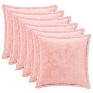 vidaXL Kasta Kudde 6 st HOUTEN Rosa 35 x 35 cm Flanell