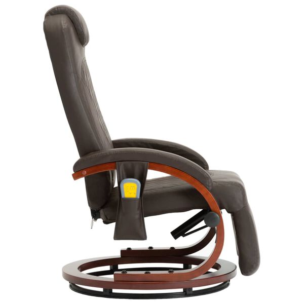 vidaXL Massagefåtölj brun konstläder