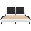 vidaXL Bed Frame without Mattress "Zadar" White and Black 140x190 cm Faux Leather