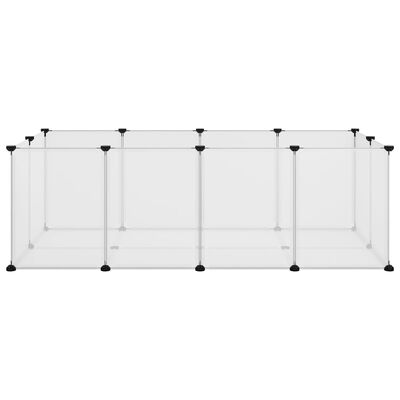 vidaXL Smådjursbur transparent 144x74x46,5 cm PP och stål