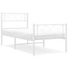 vidaXL S&auml;ngram med huvudgavel och fotgavel vit metall 100x190 cm