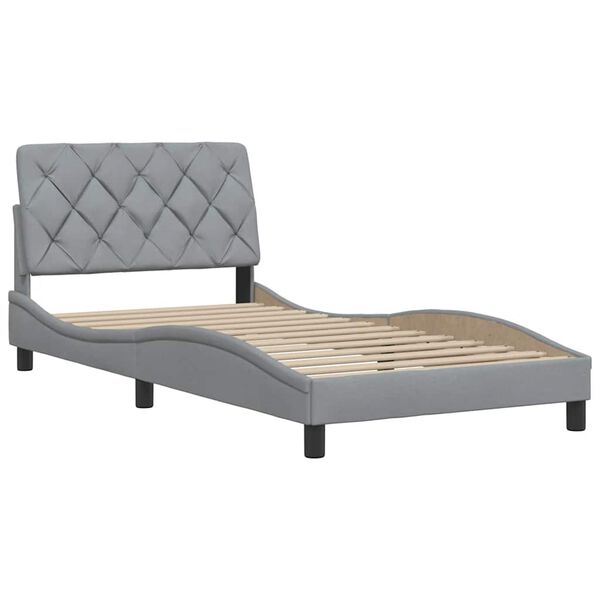 vidaXL Bed Frame without Mattress Light Grey 100x200 cm Fabric