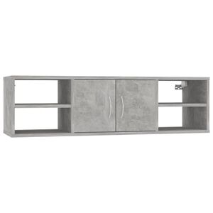 vidaXL V&auml;gghylla betonggr&aring; 102x30x29 cm konstruerat tr&auml;
