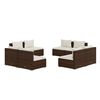 vidaXL Loungegrupp med dynor 8 delar konstrotting brun