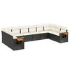 vidaXL Loungegrupp 10 delar med svarta dynor konstrotting