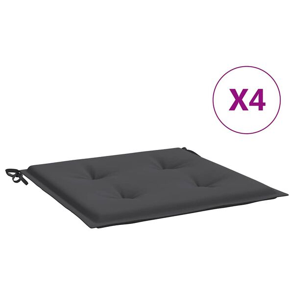 vidaXL Stolsdynor 4 st antracit 40x40x4 cm oxfordtyg