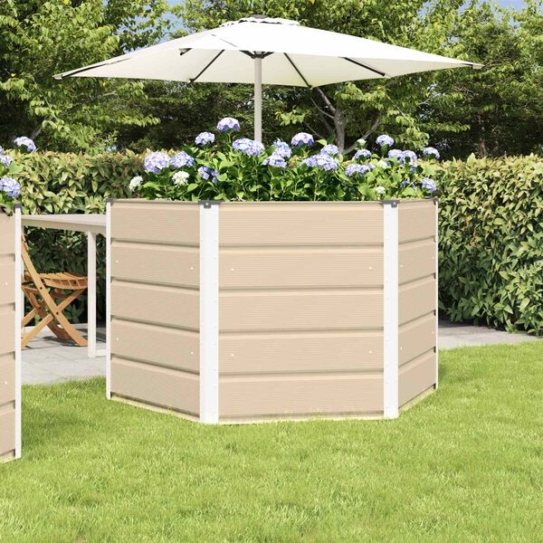 vidaXL Planteringsk&auml;rl Elfenben 129 x 129 x 75 cm St&aring;l