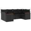 vidaXL Loungegrupp med dynor 6 delar svart konstrotting