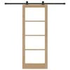 vidaXL Skjutdörr ORKDAL Naturlig och svart 83 x 211 cm