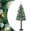vidaXL Smal julgran med 300 LED-lampor Gr&ouml;n 180 cm PVC och solid furu